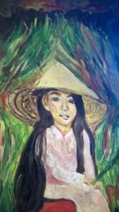 Juene Fille Au Vietnam-acrylics- Orienetalism